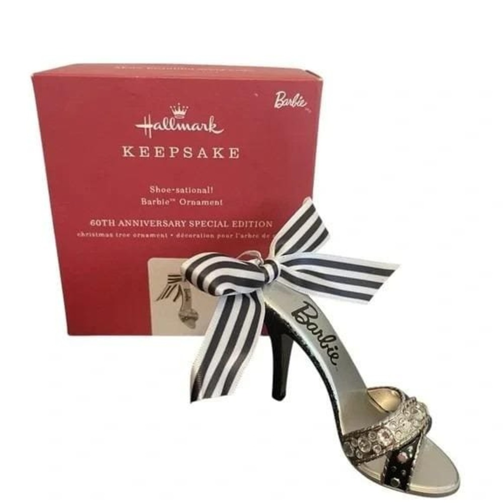 Hallmark Keepsake Barbie Shoe-sational 60th Anniversary Shoe Ornament with Box